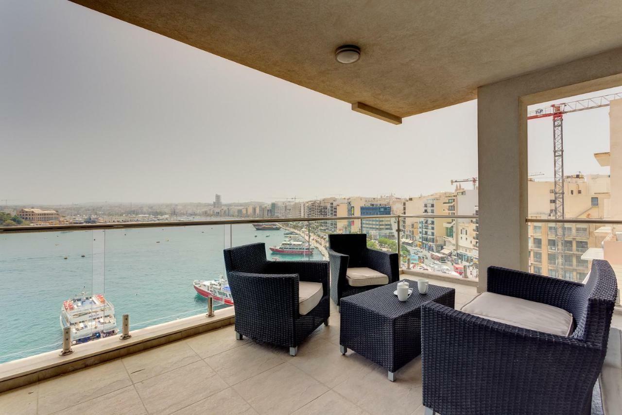 Contemporary, Luxury Apartment With Valletta And Harbour Views Sliema Exterior foto